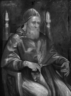 Raffael und Werkstatt (1483–1520), Bildnis des Papstes Julius II., 1511 / 12 (Infrarot-Reflektographie)