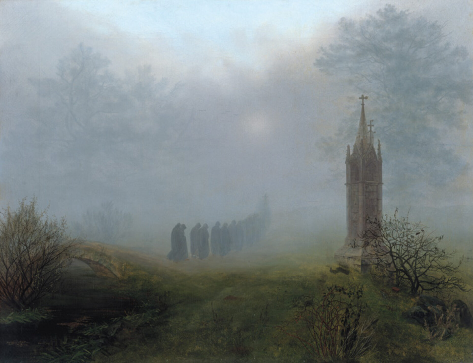 Ernst Ferdinand Oehme, Prozession im Nebel