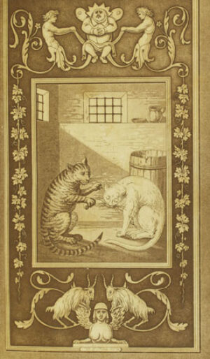 Im Frankfurt Goethehaus ist eine Ausstellung über die Arabeske zu sehen: E.T.A. Hoffmann (1776–1822); Leben und Ansichten des Katers Murr, Bd.2, 1820; Umschlag  von Carl Friedrich Thiele nach Hoffmann; © Frankfurter Goethe-Museum