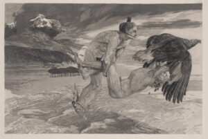 Inspirierte Kubin: Max Klinger; Entführung des Prometheus, aus: Opus XII, Brahmsphantasie, Blatt 24, 1894; Städel Museum, Frankfurt am Main