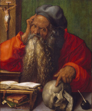 Albrecht Dürer (1471–1528); Der heilige Hieronymus im Studierzimmer, 1521; Eichenholz, 59,5 x 48,5 cm; Museu Nacional de Arte Antiga; Foto: José Pessoa © Museu Nacional de Arte Antiga, Direção-Geral do Património Cultural /Arquivo e Documentação Fotográfica