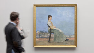 In den Sammlungsräumen der Kunst der Moderne lassen sich viele Frauen als Bildmotiv finden. Max Klinger (1857–1920), Bildnis einer Römerin auf einem flachen Dach in Rom, 1891; Öl auf Leinwand, Städel Museum, Frankfurt am Main.