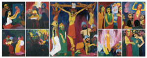 Emil Nolde (1867–1956); Das Leben Christi, 1911/12; Öl auf Leinwand, Mitteltafel 220,5 x 193,5 cm, Seitentafeln je 100 x 86 cm; Nolde Stiftung Seebüll; © Nolde Stiftung Seebüll