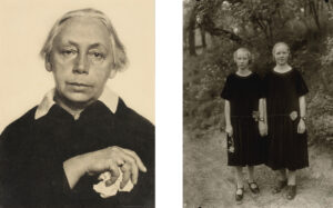 Ausdruck ihrer Zeit
Links: Hugo Erfurth, Porträt Käthe Kollwitz, 1925-1929, Öldruck auf Gelatinepapier, erworben 2011 von Uta und Wilfried Wiegand, Eigentum des Städelschen Museums-Verein e.V. © VG Bild-Kunst, Bonn 2014
Rechts: August Sander, Bauernmädchen, 1925 (Abzug 1935), Silbergelatine-Abzug, erworben 2013 von Annette und Rudolf Kicken, gemeinames Eigentum mit dem Städelschen Museums-Verein e.V.