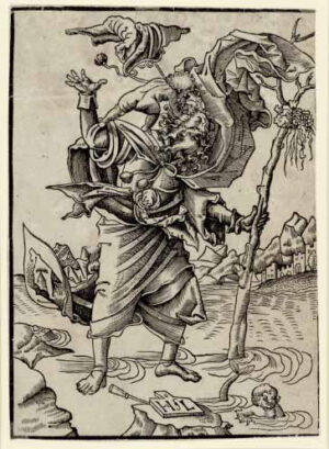 Meister HL, Heiliger Christophorus, um 1505/10, Holzschnitt, 194 x 141 mm, Albertina, Wien