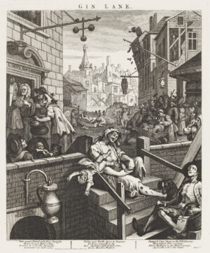 Dargestellte Szene im damaligen Elendsviertel St. Giles: Die Gin Lane. Foto: Städel Museum – ARTHOTHEK