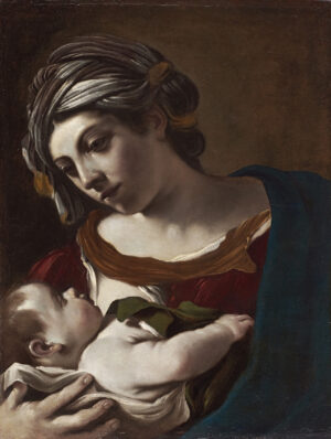 Fand als Schenkung Eingang in die Sammlung: Guercino (1591–1666); Madonna mit Kind, um 1621/22; Öl auf Leinwand, 64 cm x 50 cm, Städel Museum, Frankfurt am Main; erworben 2010 als Schenkung von Barbara und Eduard Beaucamp; Foto: Städel Museum – ARTOTHEK