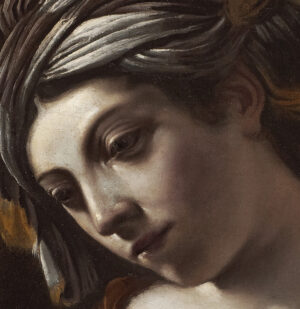 Kräftiger, weicher Impasto und cremiger Schmelz des Farbauftrags: Guercino (1591–1666); Madonna mit Kind, Detail, um 1621/22, Öl auf Leinwand, 64 cm x 50 cm; Städel Museum, Frankfurt am Main, erworben 2010 als Schenkung von Barbara und Eduard Beaucamp; Foto: Städel Museum – ARTOTHEK