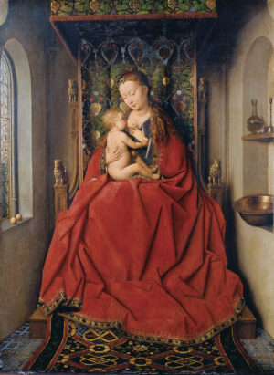 Seit 1850 in der Städel Sammlung: Jan van Eyck (1390-1441); Lucca-Madonna, 1437; Mischtechnik auf Eichenholz, 65,7 x 49,6 cm; Städel Museum, Frankfurt am Main; Foto: Städel Museum - U. Edelmann – ARTOTHEK