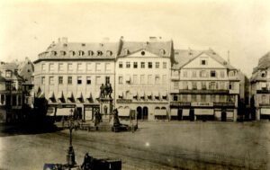 Der erste Standort des Städel am Roßmarkt in Frankfurt aus einem Panorama von Karl Peter Burnitz, um 1860, © Historisches Museum Frankfurt