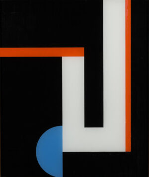 Walter Dexel (1890–1973); Glasbild II oder Blaue Scheibe, 1928; Hinterglasmalerei, 46,5 x 39,6 cm; Städel Museum, Frankfurt am Main; erworben 2015 mit Mitteln aus dem Nachlass Werner Wirthle; © Nachlass Walter Dexel