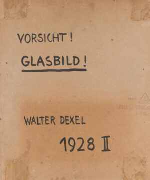 Der Rückseitenschutz des Bildes ist mit der Aufschrift „Vorsicht! Glasbild!“ versehen worden. Foto: Städel Museum
