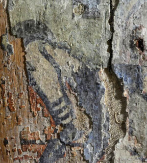 Rechte Schreinseite: Reste der mittelalterlichen Malerei