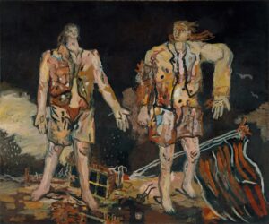Georg Baselitz (*1938), Die großen Freunde, 1965, Öl auf Leinwand, 250 x 300 cm, Museum Ludwig, Köln, © Georg Baselitz 2016, Foto: Frank Oleski, Köln