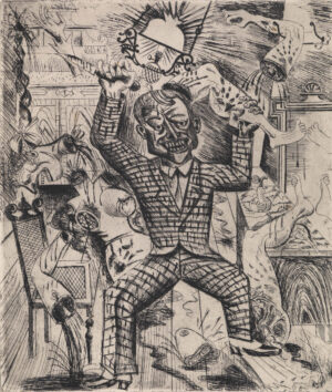 Otto Dix: Lustmörder (1920), Ätzradierung auf Bütten, Privatbesitz