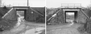 Volker Döhne: Velbert, Am Heckheister, Birkental (Kleine Eisenbahnbrücken und Unterführungen im Bergischen und Märkischen Land), 1979 © Volker Döhne