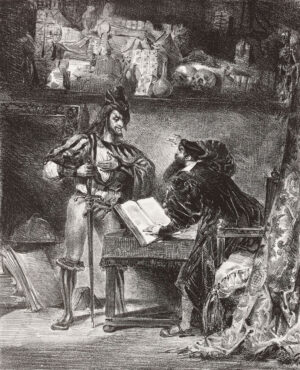 Eugène Delacroix: Mephisto erscheint Faust, 1828, Lithografie auf Chinapapier (2. Zustand), Städel Museum, Frankfurt am Main