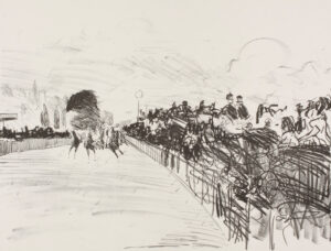 Édouard Manet: Les courses (Pferderennen in Longchamp), 1865-70/1884, Lithografie auf Chine collé, Städel Museum, Frankfurt am Main