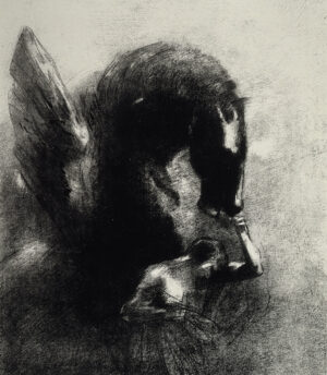 Odilon Redon: Pégase captif (Der gefesselte Pegasus) , 1889, Lithografie auf Chine collé (1. Zustand), Städel Museum, Frankfurt am Main