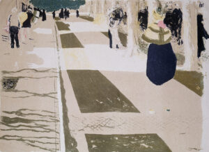 Édouard Vuillard: L'Avenue (Blatt 2 der Folge „Paysages et Intérieurs“), 1899, Lithografie in sechs Farben (2. Zustand), Städel Museum, Frankfurt am Main