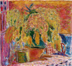 Pierre Bonnard: Mimosenstrauß, um 1945, Privatbesitz © VG Bild-Kunst, Bonn 2017
Pierre Bonnard: Mimosenstrauß, um 1945, Privatbesitz © VG Bild-Kunst, Bonn 2017
