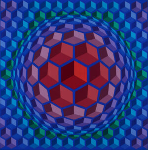 Victor Vasarely: Cheyt-Pyr, 1970–1971, Acryl auf Leinwand, 197 x 195 cm, Janus Pannonius Museum Vasarely Museum, Pécs © VG Bild-Kunst, Bonn 2017, Foto: István Füzi