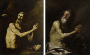 Jusepe de Ribera, Heiliger Paulus Eremita, um 1638, The Walters Art Museum, Baltimore; Giacinto Brandi, Heiliger Eremit, um 1670/80, Städel Museum, Frankfurt am Main