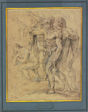 Bartolomeo Passarotti von Rubens überarbeitet und erweitert, Figurenstudie zum Jüngsten Gericht, um 1601/02, 407 x 322 mm, Städel Museum, Frankfurt am Main
