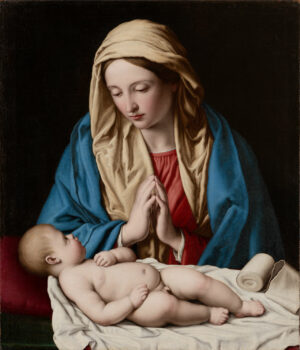 Sassoferrato, Maria, das Kind anbetend, um 1640-60 (?), Frankfurt, Städel Museum (Zustand nach der Restaurierung)