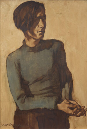 Lotte Laserstein, Traute im grünen Pullover, um 1931, Öl auf Papier, 76 x 54 cm, Privatbesitz, Schweden, Foto: Mathew Hollow Photography, © VG Bild-Kunst, Bonn 2019