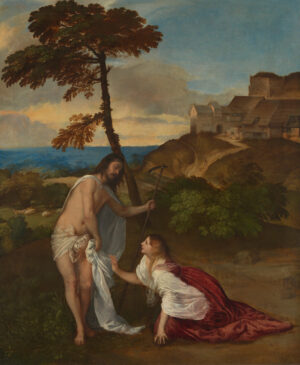 Tizian, Noli me tangere (Christus erscheint Maria Magdalena), um 1514, Öl auf Leinwand, 110,5 x 91,9 cm, The National Gallery, London, © The National Gallery, London. Vermacht von Samuel Rogers, 1856