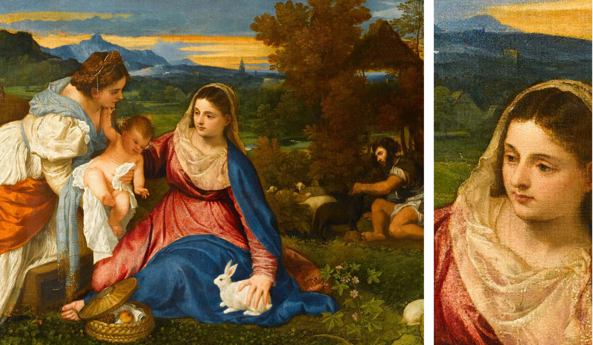 Tiziano-Vecellio_Madonna-mit-Kind,-der-heiligen-Katharina-sowie-einem-Hirten_um-1530_montage