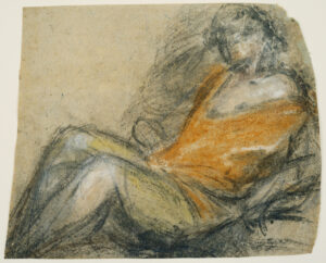 Jacopo Bassano, Studie für eine liegende Figur, um 1560-70 (?), Frankfurt am Main, Städel Museum, Graphische Sammlung