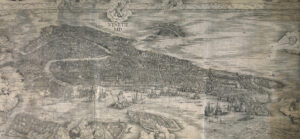 Jacopo de‘ Barbari, Ansicht von Venedig, 1498–1500, Holzschnitt auf 6 zusammengefügten Blättern, 137 × 284 cm, Nürnberg, Germanisches Nationalmuseum, Graphische Sammlung