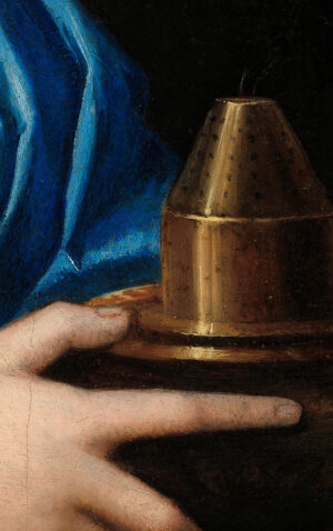 Sebastiano del Piombo, Dame in Blau mit Parfümbrenner (Detail), um 1510/11, Washington, National Gallery of Art, Samuel H. Kress Collection