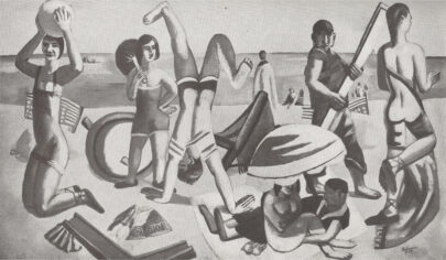 Max Beckmann, Der Strand (Am Lido), Öl auf Leinwand, 175 x 300 cm, Verbleib unbekannt. Abgebildet in der Zeitschrift Der Querschnitt 7 (1927)