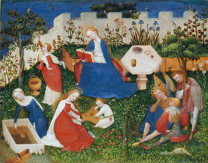 Oberrheinischer Meister, Das Paradiesgärtlein, ca. 1410 – 1420, Städel Museum, Frankfurt am Main, seit 1922 Dauerleihgabe des Historischen Museums Frankfurt am Main