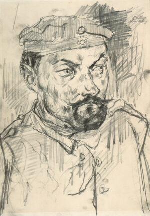 Max Beckmann, Landsturmmann Ernst Pflanz, 1915, Bleistift, radiert, auf Velinpapier, Städel Museum, Frankfurt am Main © VG Bild-Kunst, Bonn 2019, Foto: Städel Museum