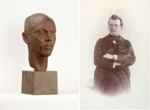 Am Beginn einer beeindruckenden Karriere: Georg Kolbe, Porträt Georg Swarzenski, 1915 (Guss 1931), Städel Museum, Frankfurt am Main (links) / Ad. Halwas, Georg Swarzenski (1876-1957), Berlin, 1899, Städel-Archiv, Frankfurt am Main