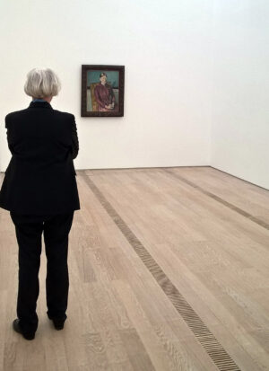 Madame Cézanne vor Madame Cézanne: Margret Stuffmann 2016 in der Fondation Beyeler. Paul Cézanne war einer ihrer Lieblingskünstler.