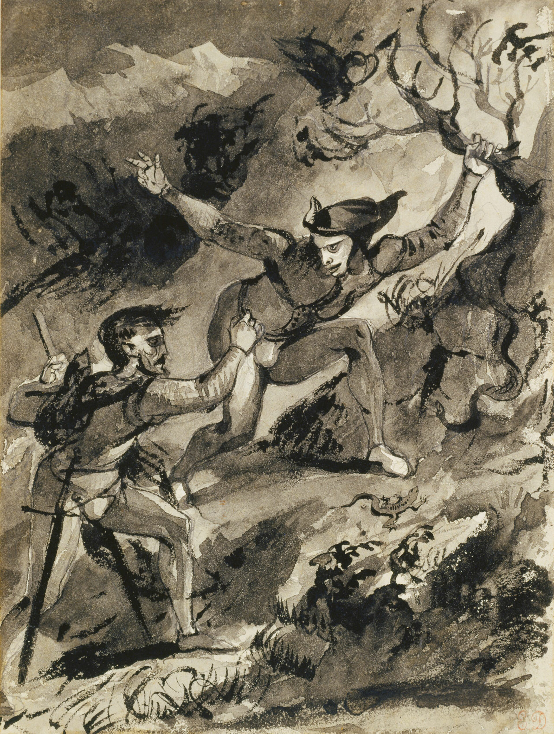 eugène-delacroix-Faust-und-Mephisto-auf-dem-Blocksberg,-ca.-1826-–-1827-städel-museum