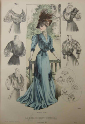 La Moda Elegante: Beispiel gezeichneter Modeillustrationen, 1908