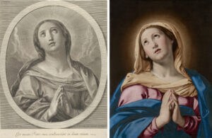 François de Poilly (nach Guido Reni), Maria Immaculata, Kupferstich, New York, Metropolitan Museum of Art; Sassoferrato, Maria Immaculata, um 1640-60 (?), Frankfurt, Städel