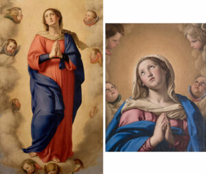 Sassoferrato, Immaculata Conceptio, um 1630-40, Paris, Louvre; Sassoferrato, Maria Immaculata, um 1640-60, Boston College, McMullen Museum of Art