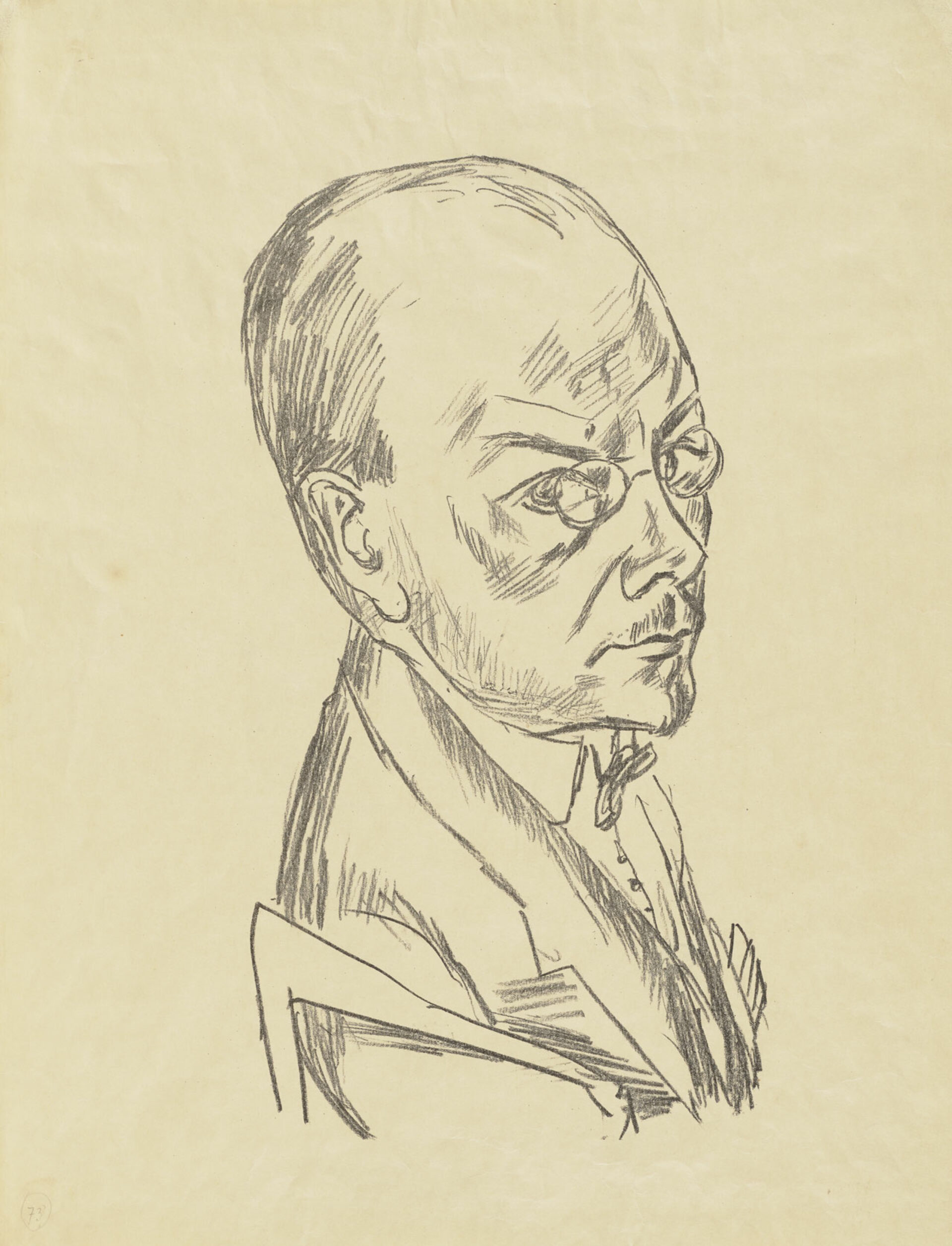 Max Beckmann, Bildnis Georg Swarzenski, 1921, Lithographie, Städel Museum