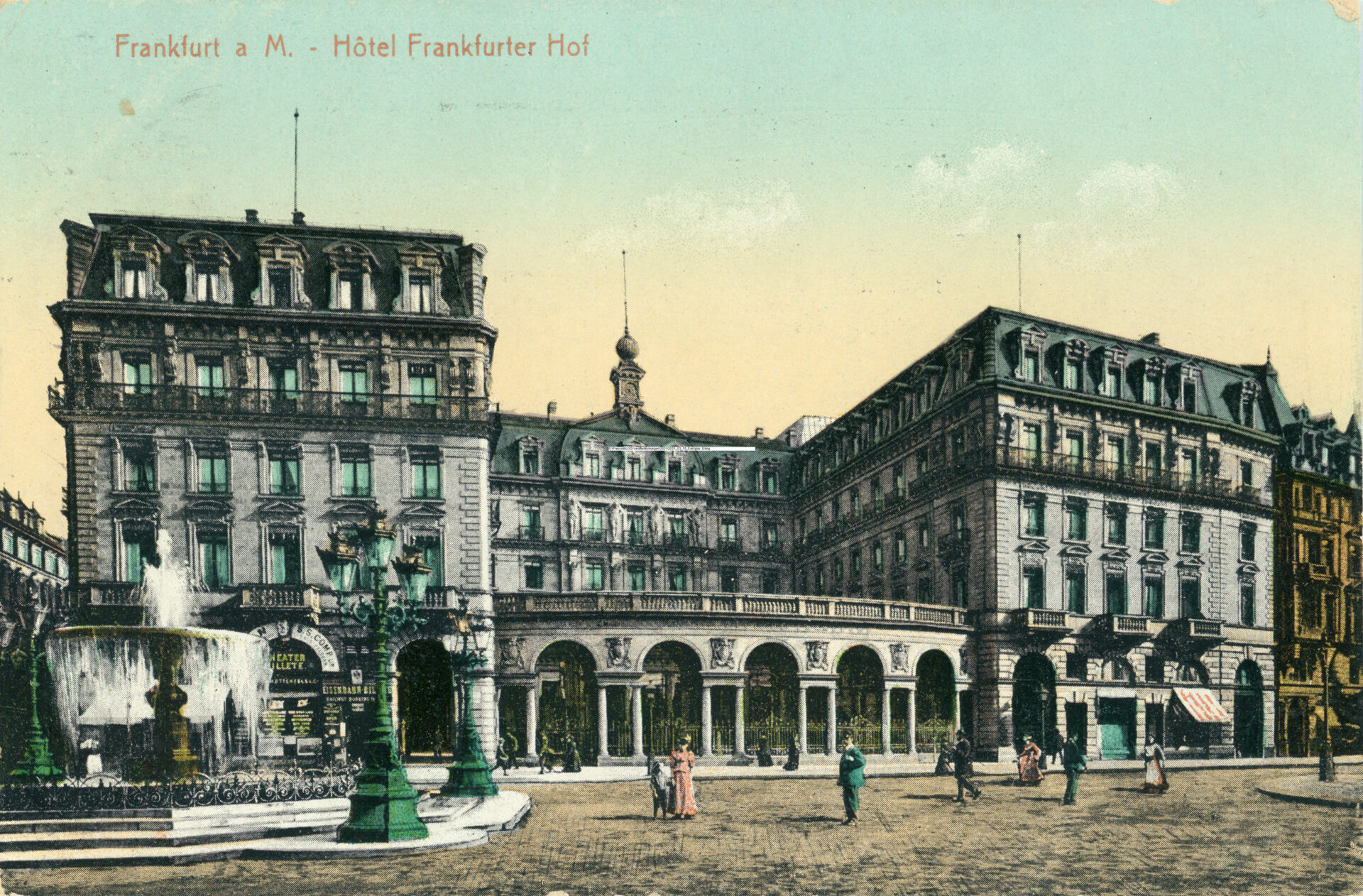 Hotel Frankfurter Hof, historische Postkarte, undatiert, Städel Archiv, Frankfurt am Main