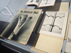 Vitrine in der Ausstellung „Neu Sehen“, Karl Blossfeldt: Tanzende Knospe, in: Das Illustrierte
Blatt, Bd. 32, 1926, Titelblatt