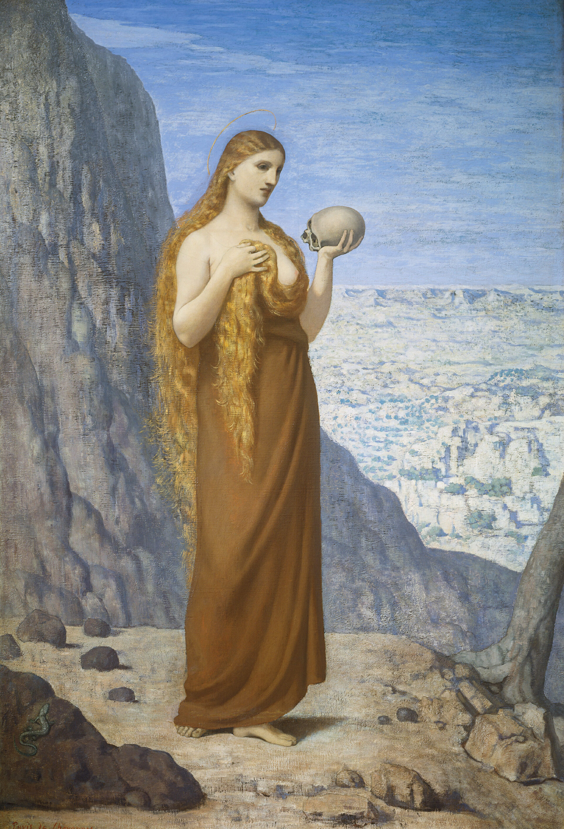 Pierre Puvis de Chavannes, Die heilige Maria Magdalena der Wüste, 1870, Städel Museum, Frankfurt am Main, Eigentum des Städelschen Museums-Vereins e.V.