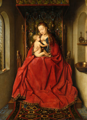 Jan van Eyck, Lucca-Madonna, ca. 1437, Mischtechnik auf Eichenholz, Städel Museum, Public Domain