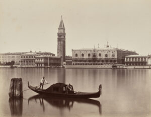 Carlo Naya, Venedig: Blick auf Markusbibliothek, Campanile und Dogenpalast, um 1875, Städel Museum, Frankfurt am Main, Public Domain